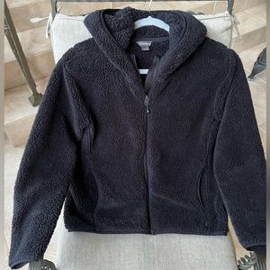 Eddie Bauer black fleece zip up hoodie, size large